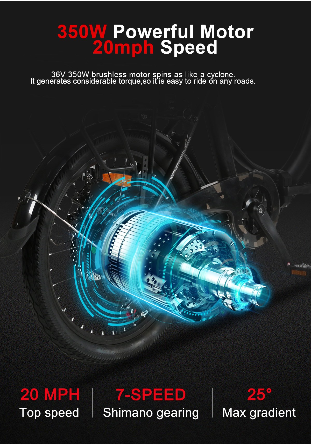 Samebike Electric Bike JG20 Foldable City eBike